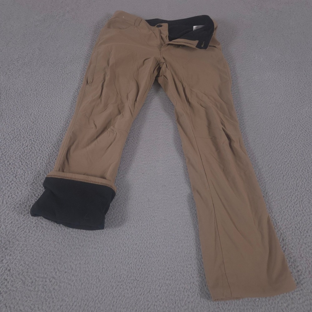 Orvis Pants Mens‎ 32x34 Brown Fleece Lined Stretch Fabric Straight Leg Outdoor
